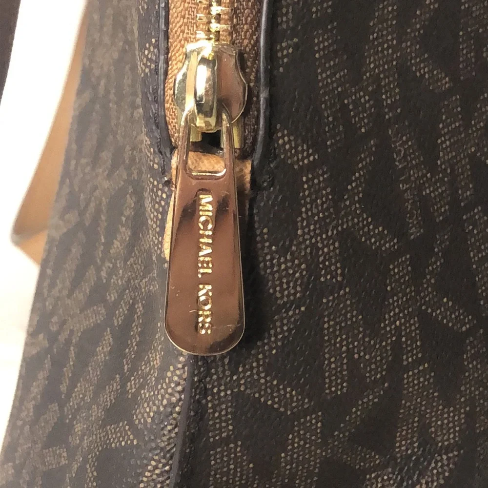 MICHAEL KORS MK Monogram Bicolor Leather & Coated Canvas Tech Backpack NWT - Picture 15 of 17